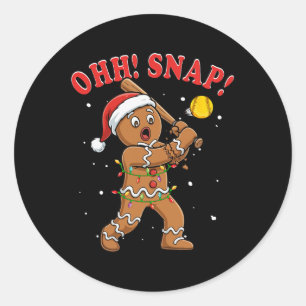 Adesivo Redondo Snap Natal Papai Noel Biscoito de Gengibre Jogando