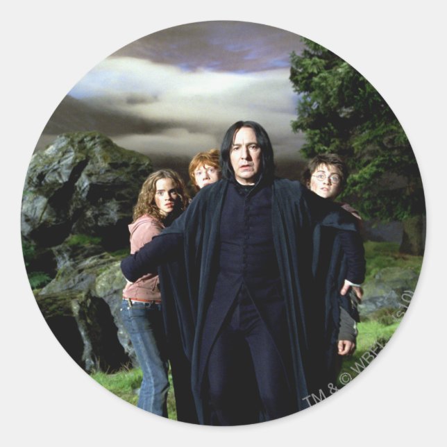 Adesivo Redondo Snape Hermoine Ron Harry (Frente)