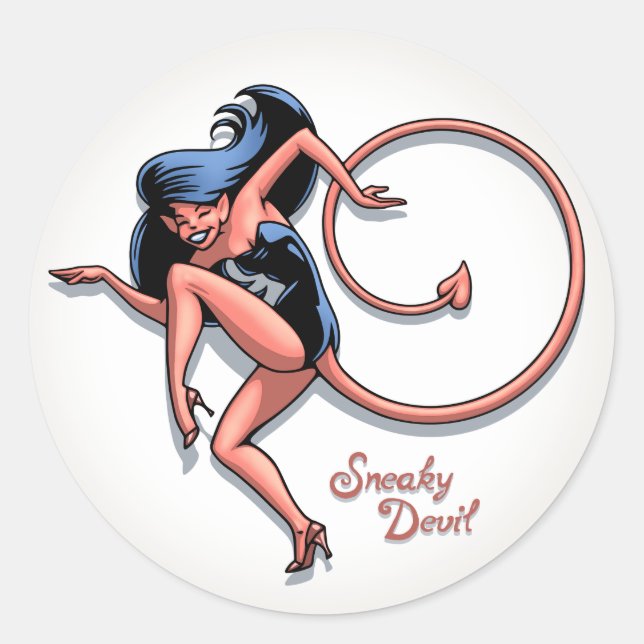 Adesivo Redondo Sneaky Devil (Frente)