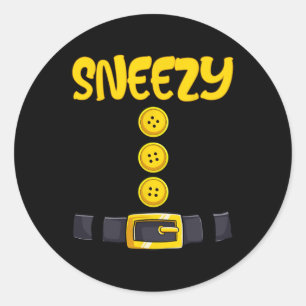 Adesivo Redondo Sneezy Halloween Dwarf Cox.