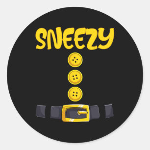 Adesivo Redondo Sneezy Halloween Dwarf Cox.