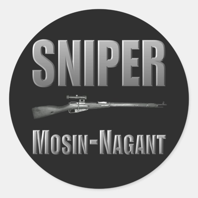 Adesivo Redondo Sniper Mosin-Nagant Sticker (Frente)