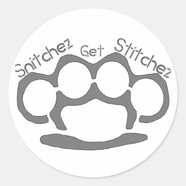 Adesivo Redondo Snitchez Get Stitchez Stickers (Frente)