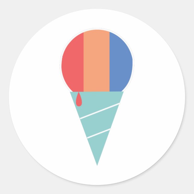 Adesivo Redondo Sno Cone Striped (Frente)