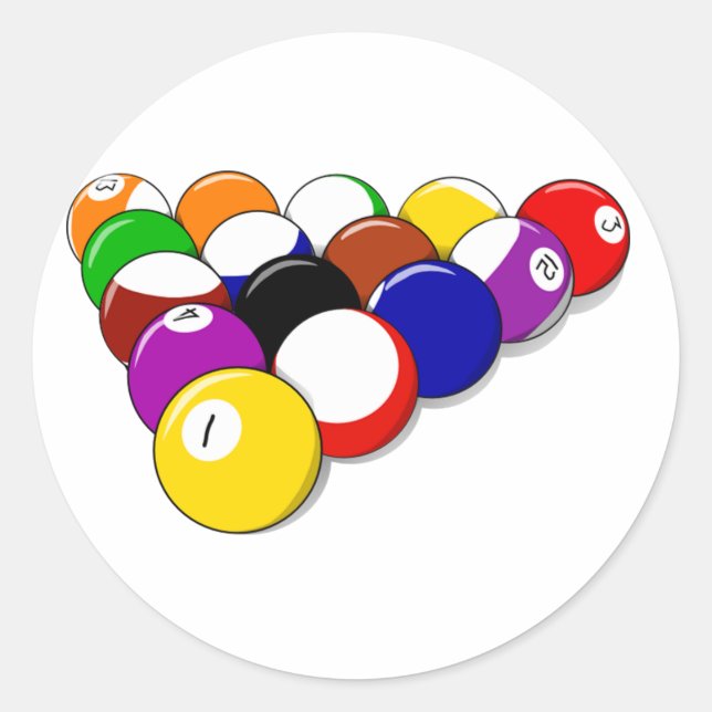 Adesivo Redondo Snooker Balls Stickers (Frente)