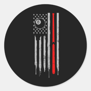 Adesivo Redondo Snooker Design 4 de julho Patriótico Americano F A