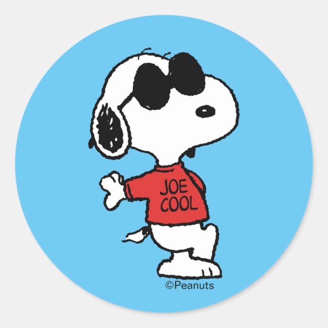 Adesivo Redondo Snoopy "Joe Cool" em Pé (Frente)
