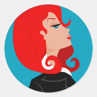 Adesivo Redondo Snooty Lady Stickers