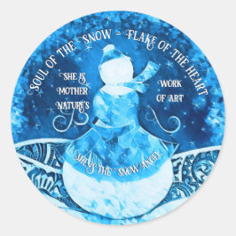Adesivo Redondo Snow Angel Sticker
