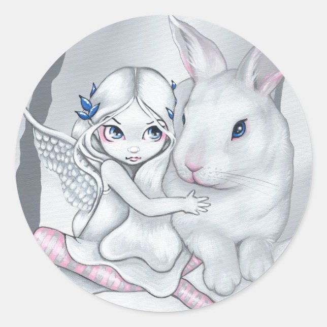 Adesivo Redondo "Snow Bunny" (Frente)