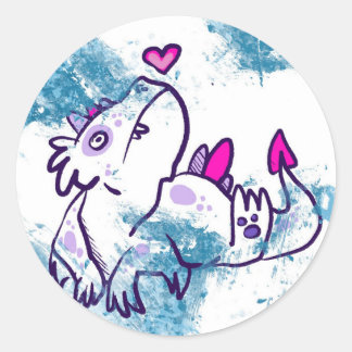 Adesivo Redondo Snow Dinossaur Stickers