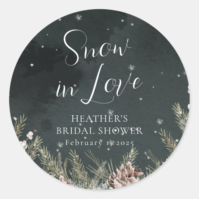 Adesivo Redondo Snow In Love Sticker (Frente)