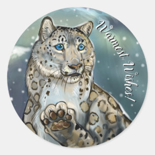 Adesivo Redondo Snow Lepard Stickers