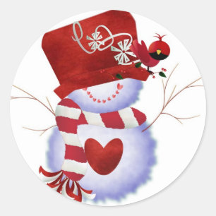 Adesivo Redondo Snow Man Sticker