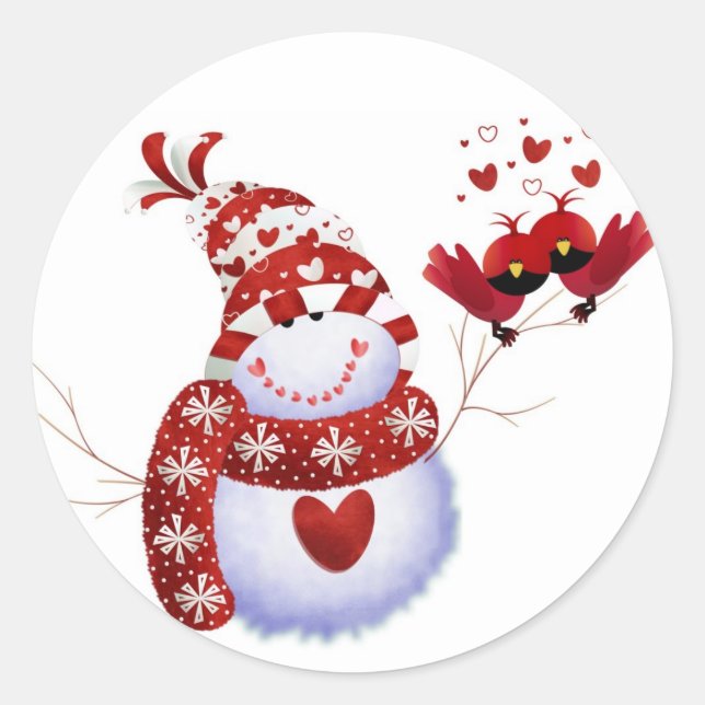 Adesivo Redondo Snow Man Sticker (Frente)