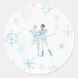 Adesivo Redondo Snow Pas de Deux Sticker