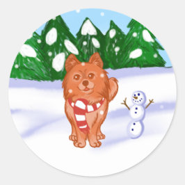 Adesivo Redondo Snow Puppy