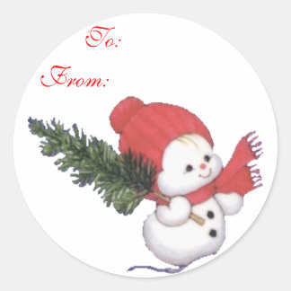 Adesivo Redondo Snowbaby Gift Labels Sticker