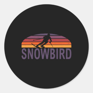 Adesivo Redondo Snowbird Utah Usa Ski Resort Snowboard 1