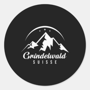 Adesivo Redondo Snowboar de Esqui Suiça Grindelwald