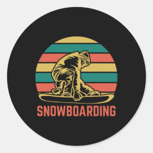 Adesivo Redondo Snowboard