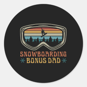 Adesivo Redondo Snowboard Bonus Pai Correspondente à Família Snowb