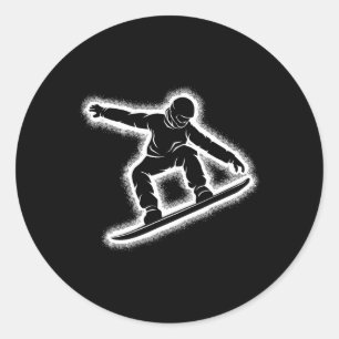 Adesivo Redondo Snowboard Boys Kids Mens 1