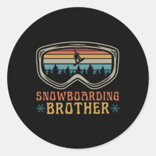 Adesivo Redondo Snowboard Brother Match Family Snowboard Tri