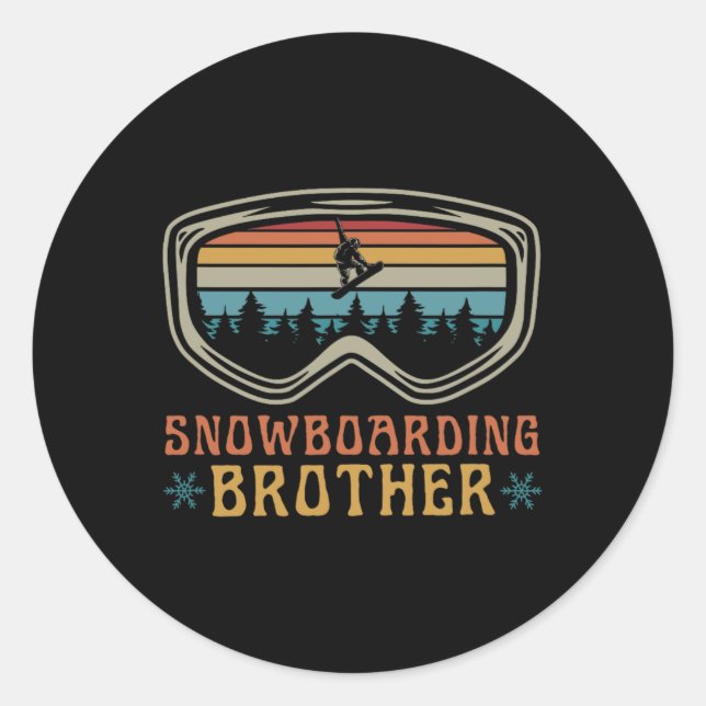 Adesivo Redondo Snowboard Brother Match Family Snowboard Tri (Frente)