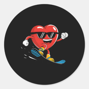 Adesivo Redondo Snowboard Heart Snowboard Boys G