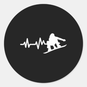 Adesivo Redondo Snowboard Heartbeat Snowboard