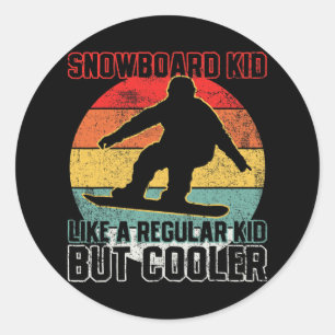 Adesivo Redondo Snowboard Kid Snowboarder Snowboard