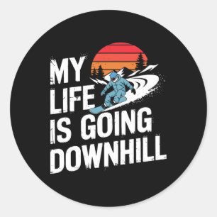 Adesivo Redondo Snowboard Lover Humor Design Funny Snowboarder