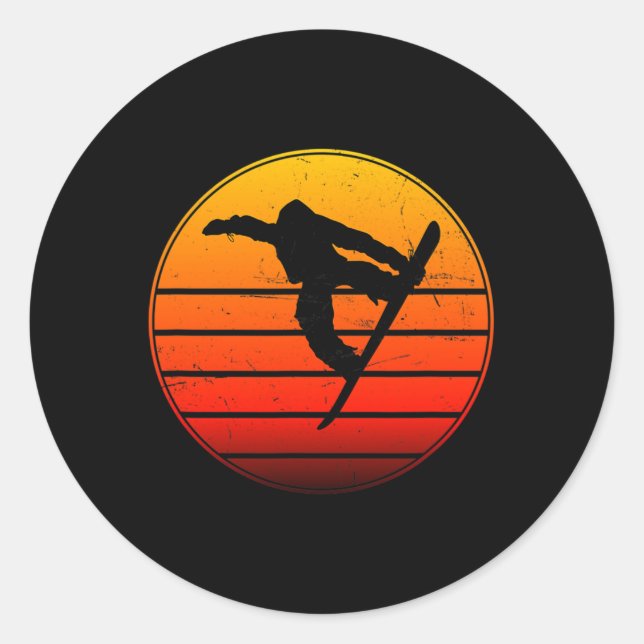 Adesivo Redondo Snowboard Men 1 (Frente)