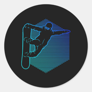 Adesivo Redondo Snowboard Mulheres Snowboard Snowboard