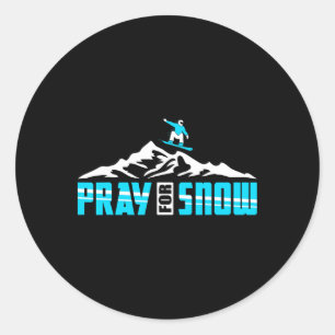 Adesivo Redondo Snowboard Para Rezar Neve Jesus