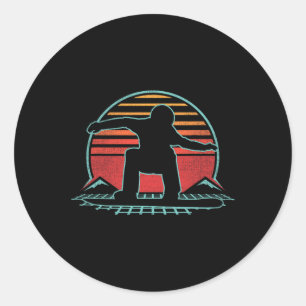 Adesivo Redondo Snowboard Retro Vintage 80s Estilo Snowboarder G