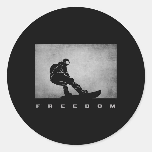 Adesivo Redondo Snowboard Roupa - Snowboard Snowboard Snowboard Sn (Frente)