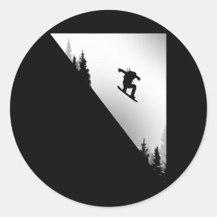 Adesivo Redondo Snowboard Roupa - Snowboard Snowboard Snowboard Sn
