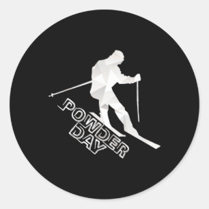 Adesivo Redondo Snowboard Ski Alpino Winter Sports Descida Slalom