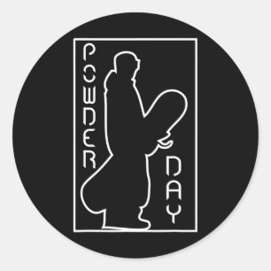 Adesivo Redondo Snowboard Ski Winter Sports Snow Day Logo
