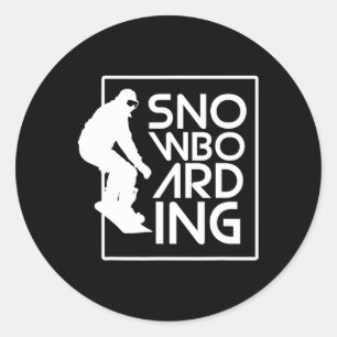 Adesivo Redondo Snowboard Snowboard Gift Love Snowboard