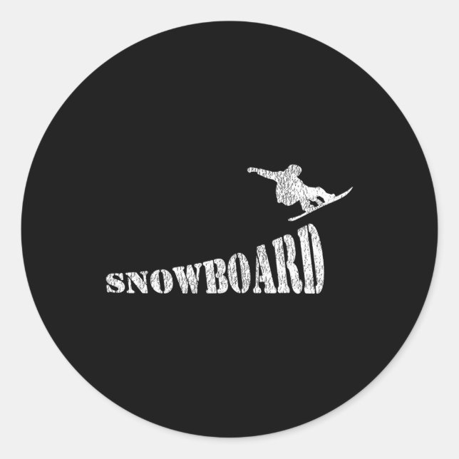 Adesivo Redondo Snowboard Snowboard Snowboard (Frente)