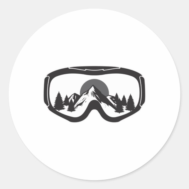 Adesivo Redondo Snowboard Snowboard Snowboard Snowboarder Engraçad (Frente)