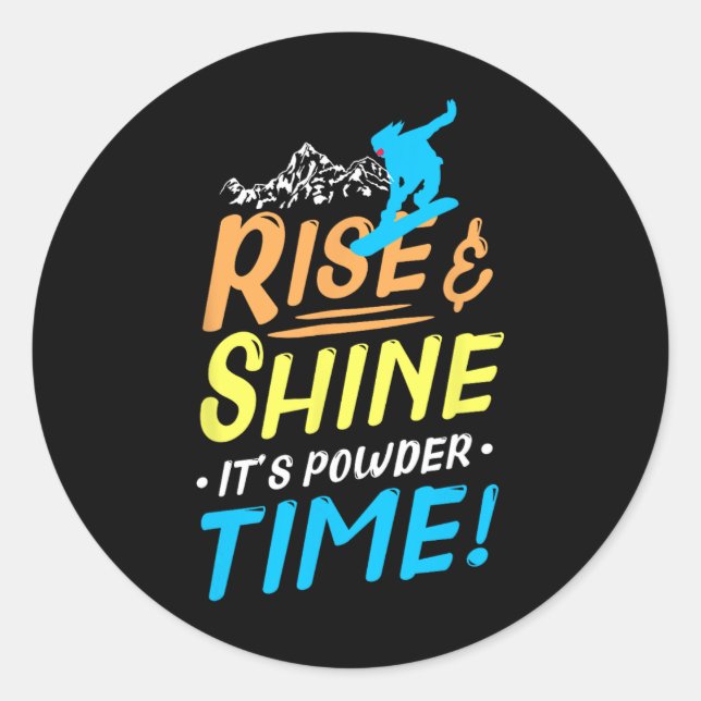 Adesivo Redondo Snowboard Snowboard Snowboarder Snowboarder Gif (Frente)