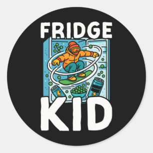 Adesivo Redondo Snowboard Snowboard Vintage Retro Fridge Kid