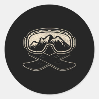 Adesivo Redondo Snowboard Snowboarder Snowboard Monte Estilo