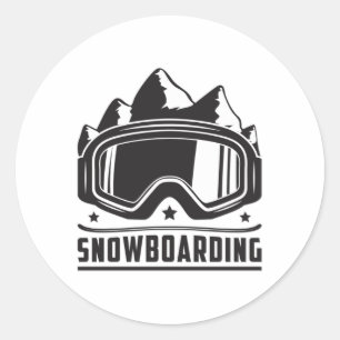 Adesivo Redondo Snowboard Snowboarder Snowboard Snowboard Sift Ide