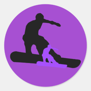 Adesivo Redondo snowboard. sombra.
