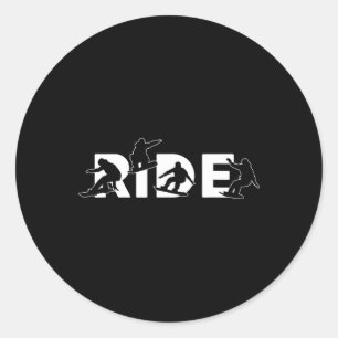 Adesivo Redondo Snowboard Study Snowboard dá presentes a homens Mu